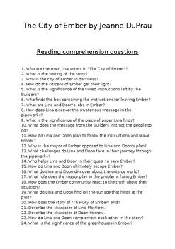 city of ember lina|city of ember comprehension questions.